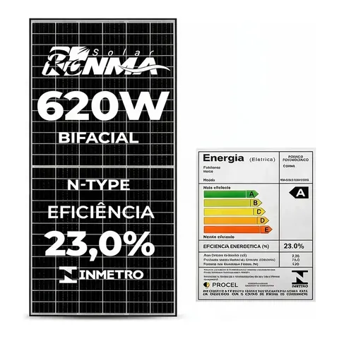 Placa solar Ronma 620 W bifacial
